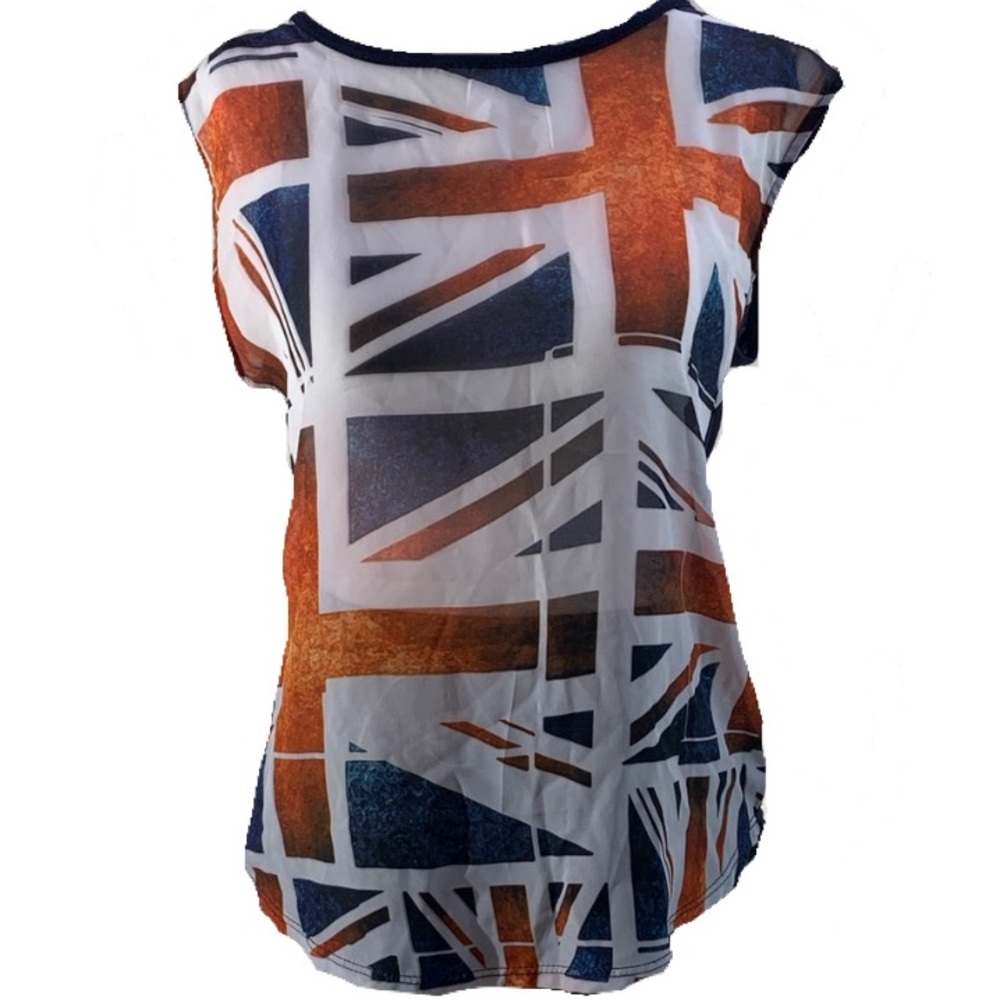 Union Jack Sleeveless Blouse